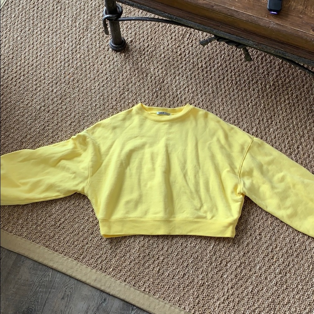 Agolde cropped yellow sweatshirt